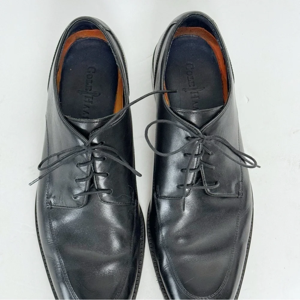Cole Haan Men's Lenox Hill Black Leather Split-Toe Oxford Sz 10